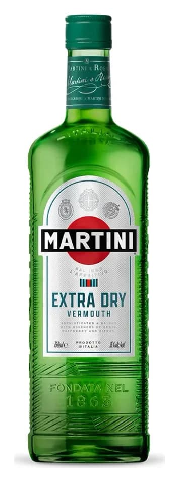 Martini Extra Dry vermouth bottle